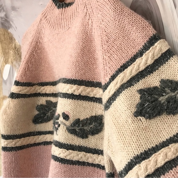 ESPRIT SPORT | Vintage 80’s Sporty Pink & Grey Wool Blend Knit Sweater Size L - Picture 7 of 13